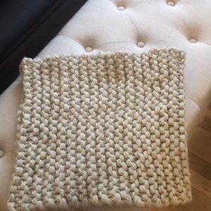 Beige hand knitted cowl